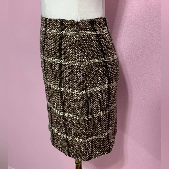 Vintage bebe Brown Tweed Blazer Skirt Suit Set - Picture 3 of 16